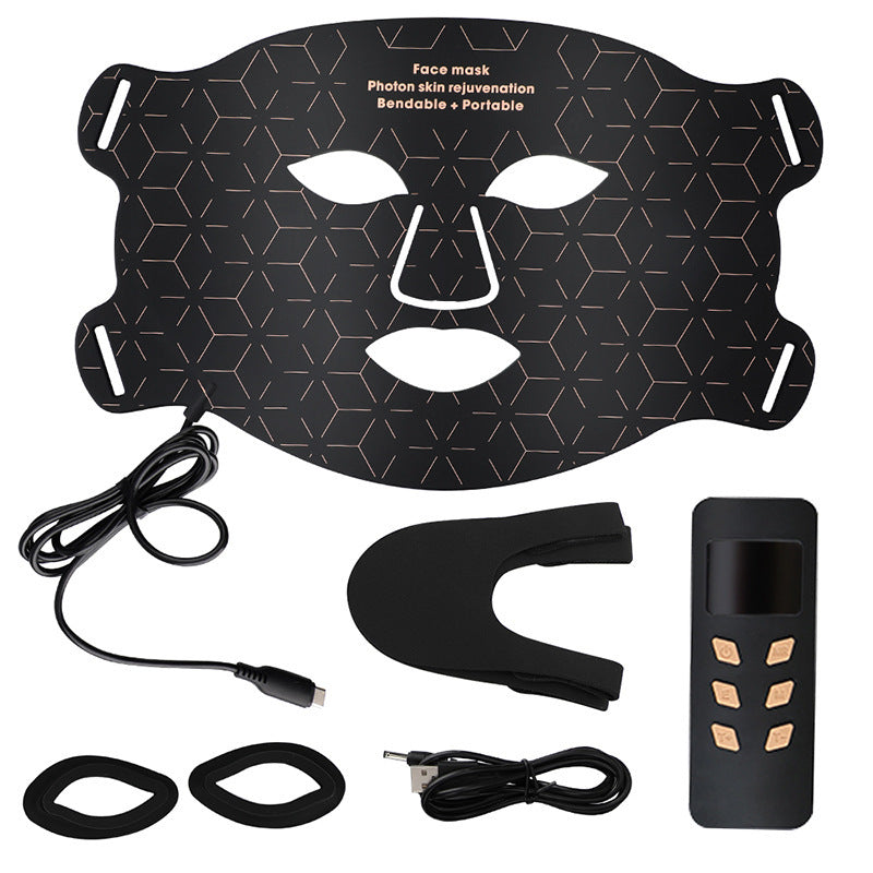LED Light Therapy Facial Mask with Neck Attachment