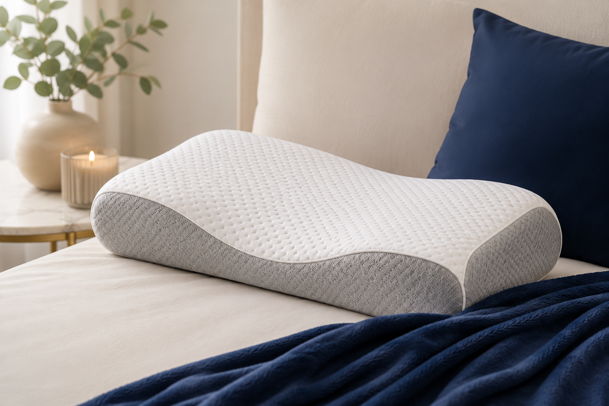 Memory Foam Cervical Support Pillow with Pillowcase