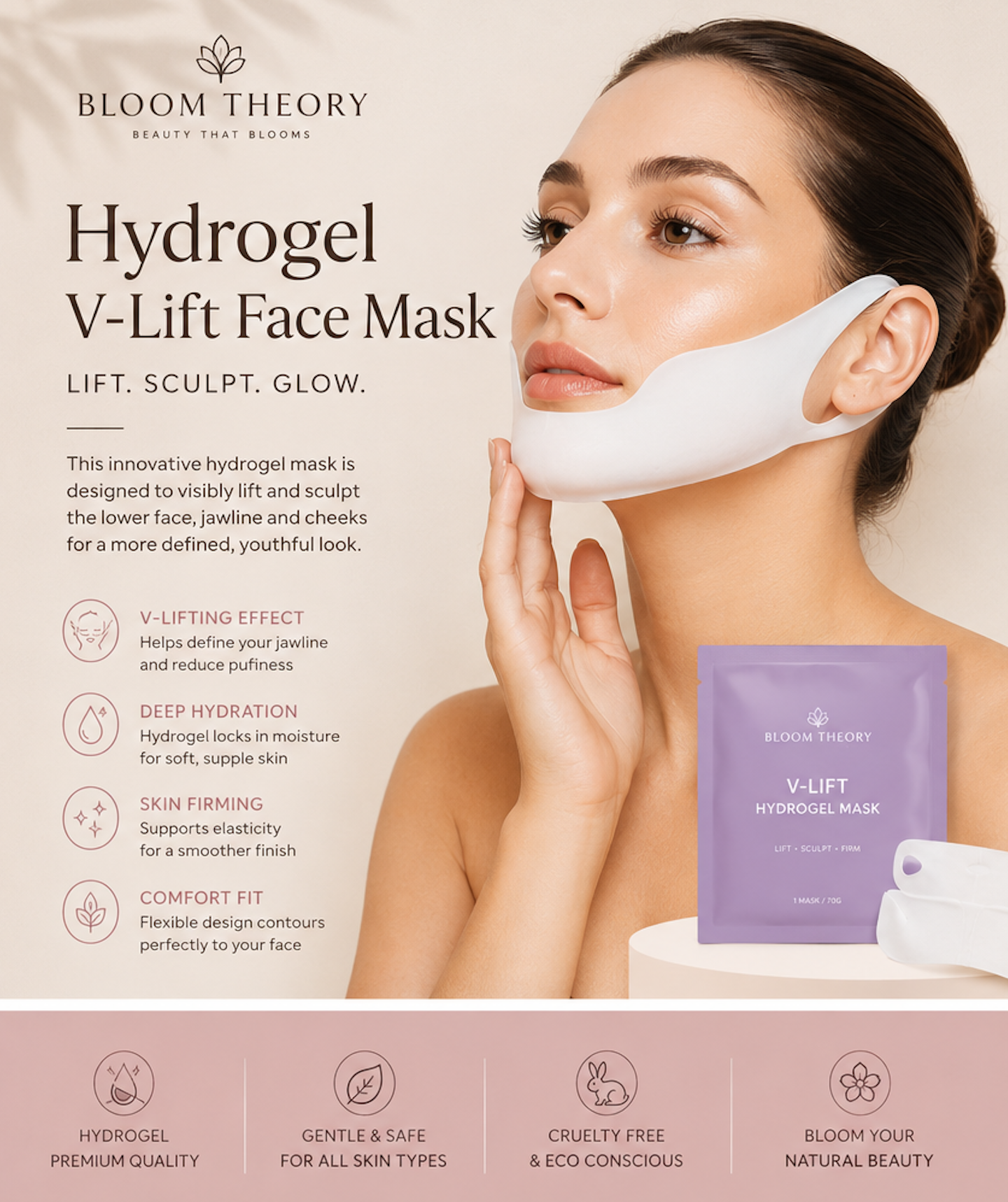 Bloom Theory V-Lift Hydrogel Face Mask