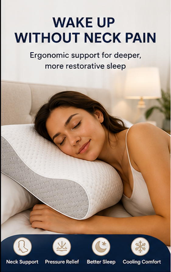 Memory Foam Cervical Support Pillow with Pillowcase
