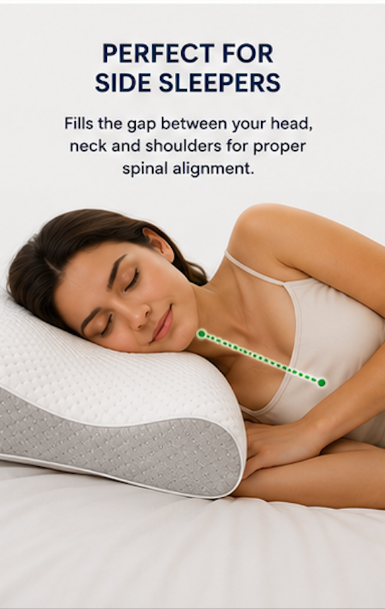 Memory Foam Cervical Support Pillow with Pillowcase