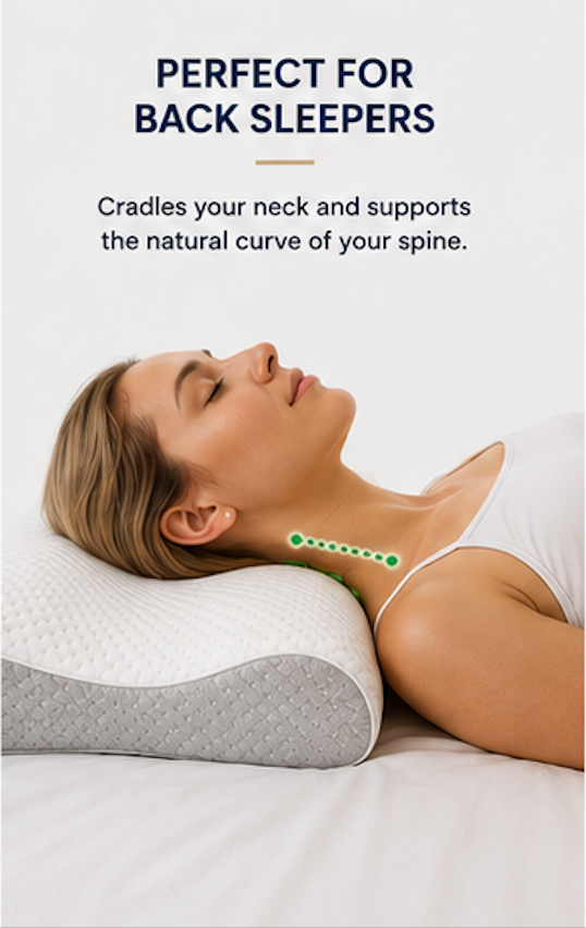 Memory Foam Cervical Support Pillow with Pillowcase