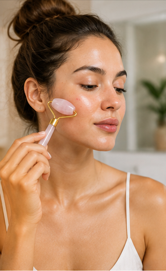 Rose Quartz Facial Roller and Gua Sha Tool