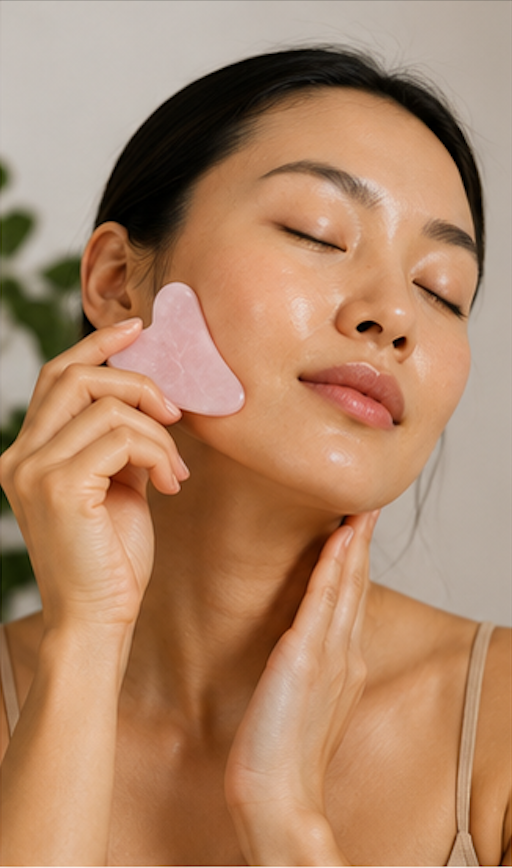 Rose Quartz Facial Roller and Gua Sha Tool
