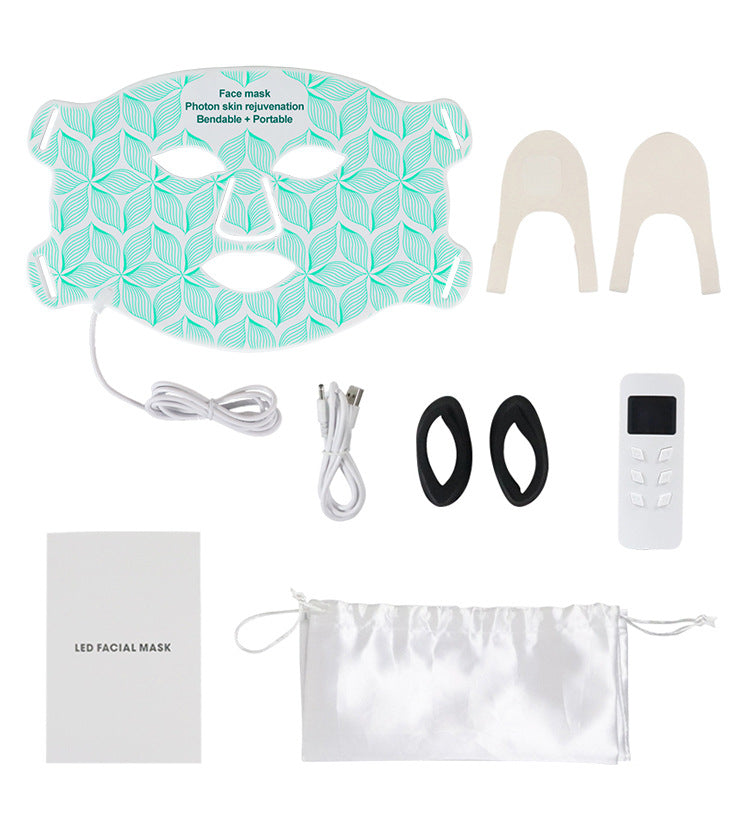 LED Light Therapy Facial Mask with Neck Attachment